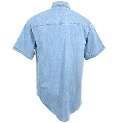 Wrangler Riggs Shirts: Men's Light Blue 3W531 BL Chambray Short Sleeve Shirt 1 Wrangler Riggs Shirts: Men's Light Blue 3W531 BL Chambray Short Sleeve Shirt