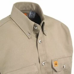 Wrangler Riggs Shirts: Men's Khaki FR3W5 KH Flame Resistant Long Sleeve Shirt