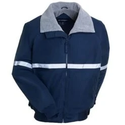 Port Authority Jackets: Men's Navy Lined Reflective Jacket J754R NVY
