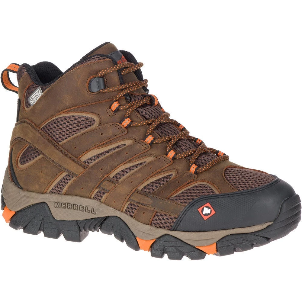 Merrell Boots: Men's J31239 Brown Orange Moab Vertex Mid Waterproof Slip Resistant Work Boot 5 Merrell Boots: Men's J31239 Brown Orange Moab Vertex Mid Waterproof Slip Resistant Work Boot - Image 5