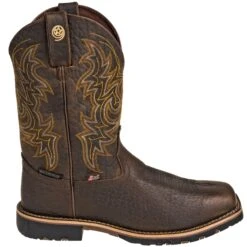 Justin Boots: Brown GR9050 Men's Waterproof George Strait Fireman Cowboy Boots -Workingperson Deals Shirts Store justin gs9050 o 01
