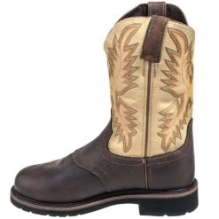 Justin Boots: Men's SE4661 Brown Stampede Steel Toe Cowboy Boots -Workingperson Deals Shirts Store justin wk4661 i 01