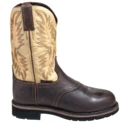Justin Boots: Men's SE4661 Brown Stampede Steel Toe Cowboy Boots -Workingperson Deals Shirts Store justin wk4661 o 01