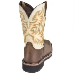 Justin Boots: Men's SE4684 Steel Toe EH White Cowhide 11-Inch Cowboy Work Boots -Workingperson Deals Shirts Store justin wk4684 b 01