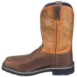 Justin Boots: Men's SE4812 Tan Composite Toe EH Non-Metallic Stampede Work Boots -Workingperson Deals Shirts Store justin wk4812 090 i 01