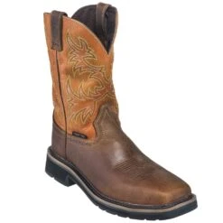 Justin Boots: Men's SE4812 Tan Composite Toe EH Non-Metallic Stampede Work Boots -Workingperson Deals Shirts Store justin wk4812 090 p 01