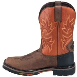 Justin Boots: Men's SE4944 Two Tone Leather EH Cowboy Work Boots -Workingperson Deals Shirts Store justin wk4944 090 i 01