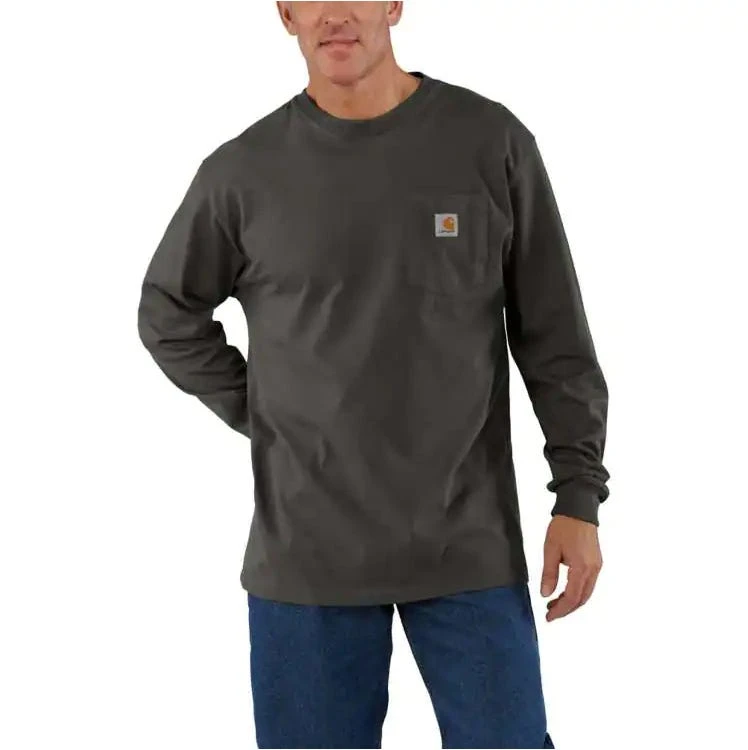 Carhartt Shirts: Men's K126 306 Peat Long Sleeve Pocket Work Shirt 1 Carhartt Shirts: Men's K126 306 Peat Long Sleeve Pocket Work Shirt