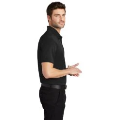 Port Authority Shirt: Men's K540 BLK Black Silk Touch Performance Polo -Workingperson Deals Shirts Store k540 black model side