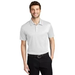 Port Authority Shirt: Men's K540 WHT White Silk Touch Performance Polo 9 Port Authority Shirt: Men's K540 WHT White Silk Touch Performance Polo -Workingperson Deals Shirts Store k540 white model front