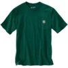 Carhartt Shirts: Men's K87 G55 North Woods Heather Heavyweight Pocket Short Sleeve Loose Fit T Shirt