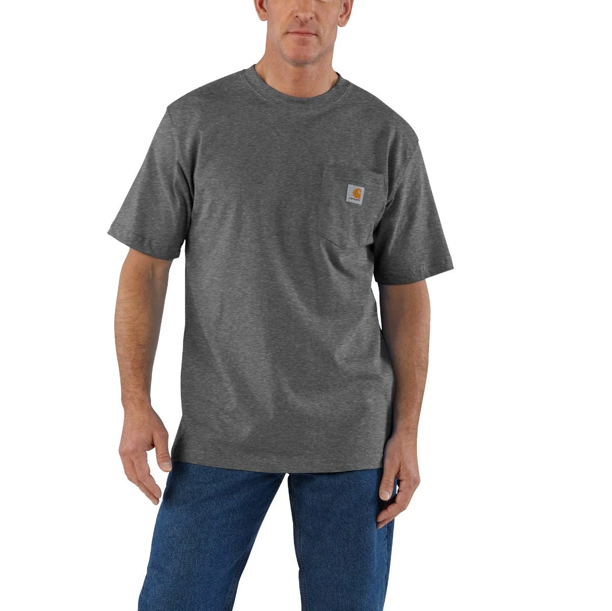 Carhartt Shirts: Men's K87 CRH Carbon Heather Heavy Weight Short Sleeve Loose Fit Pocket T-Shirt 2 Carhartt Shirts: Men's K87 CRH Carbon Heather Heavy Weight Short Sleeve Loose Fit Pocket T-Shirt - Image 2