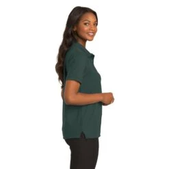 Port Authority Shirts: Women's Silk Touch Green Shirt L500 DGR -Workingperson Deals Shirts Store l500 darkgreen model side 082018