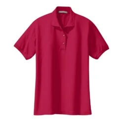 Port Authority Shirts: Women's Red Polo Shirt L500 RED -Workingperson Deals Shirts Store l500 red flat front