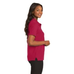 Port Authority Shirts: Women's Red Polo Shirt L500 RED -Workingperson Deals Shirts Store l500 red model side 082018