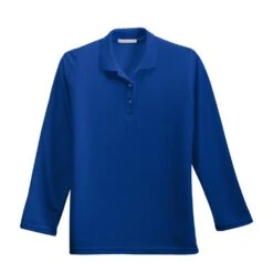 Port Authority Shirts: Women's Royal Blue Polo Shirt L500LS RYL -Workingperson Deals Shirts Store l500ls royal flat front 2011