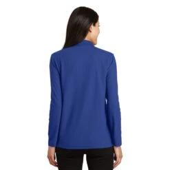 Port Authority Shirts: Women's Royal Blue Polo Shirt L500LS RYL -Workingperson Deals Shirts Store l500ls royal model back 032017