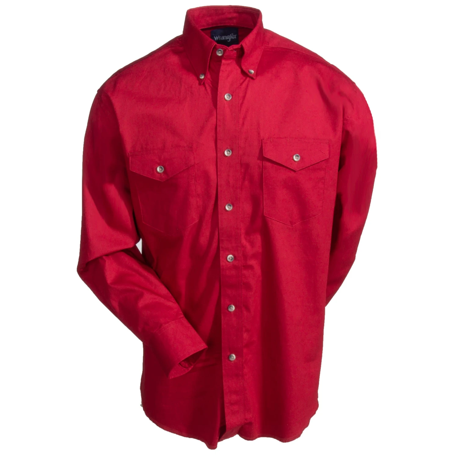 Wrangler Shirts: Men's Red MP3522 R Twill Long Sleeve Western Shirt 3 Wrangler Shirts: Men's Red MP3522 R Twill Long Sleeve Western Shirt - Image 3