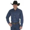 Wrangler Shirts: Men's MS70119 Blue Authentic Cowboy Cut Work Shirt