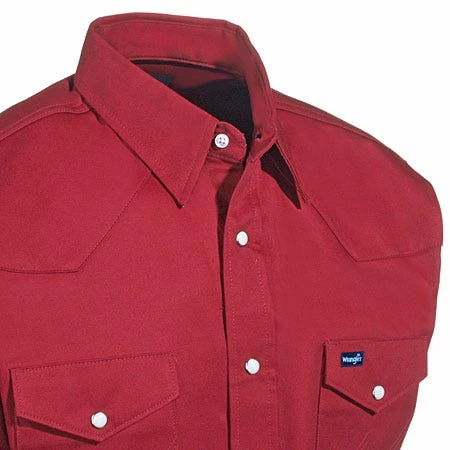 Wrangler Shirts: Men's Red MS70619 Cowboy Cut Long Sleeve Twill Shirt 2 Wrangler Shirts: Men's Red MS70619 Cowboy Cut Long Sleeve Twill Shirt - Image 2