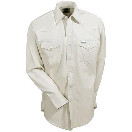 Wrangler Shirts: Men's Stone MS71319 Cowboy Cut Long Sleeve Twill Shirt 2 Wrangler Shirts: Men's Stone MS71319 Cowboy Cut Long Sleeve Twill Shirt - Image 2