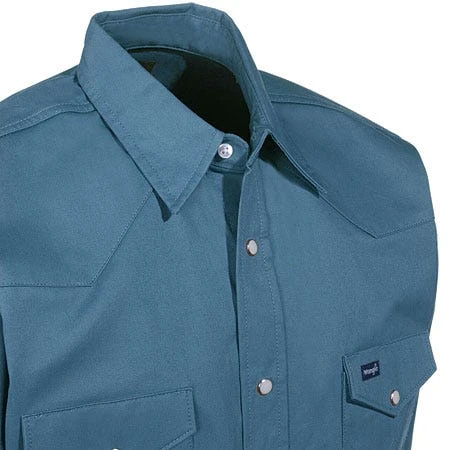 Wrangler Shirts: Men's Dark Teal MS71419 Cowboy Cut Twill Long Sleeve Shirt 1 Wrangler Shirts: Men's Dark Teal MS71419 Cowboy Cut Twill Long Sleeve Shirt