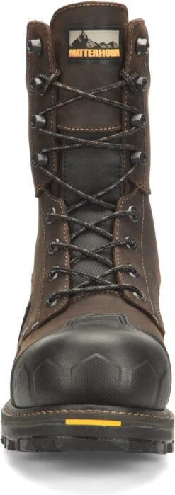 Matterhorn Boots: Men's MT2560 Brown 8” Maximus 2.0 Composite Toe Waterproof Logger Work Boot -Workingperson Deals Shirts Store mt2560 500xauto toe