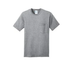 Port & Company Shirt: Men's PC54P AH Athletic Heather Core Cotton Pocket Tee 10 Port & Company Shirt: Men's PC54P AH Athletic Heather Core Cotton Pocket Tee -Workingperson Deals Shirts Store pc54p athleticheather flat front