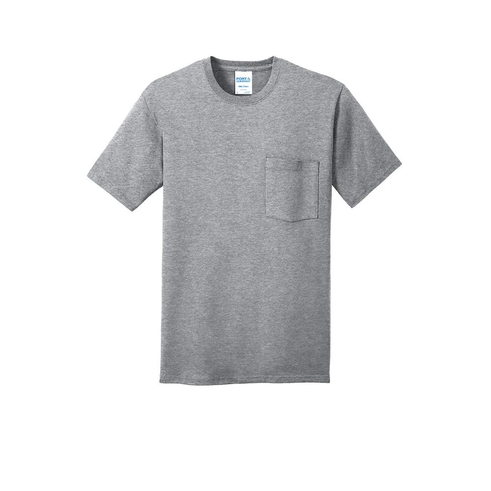 Port & Company Shirt: Men's PC54P AH Athletic Heather Core Cotton Pocket Tee 5 Port & Company Shirt: Men's PC54P AH Athletic Heather Core Cotton Pocket Tee - Image 5