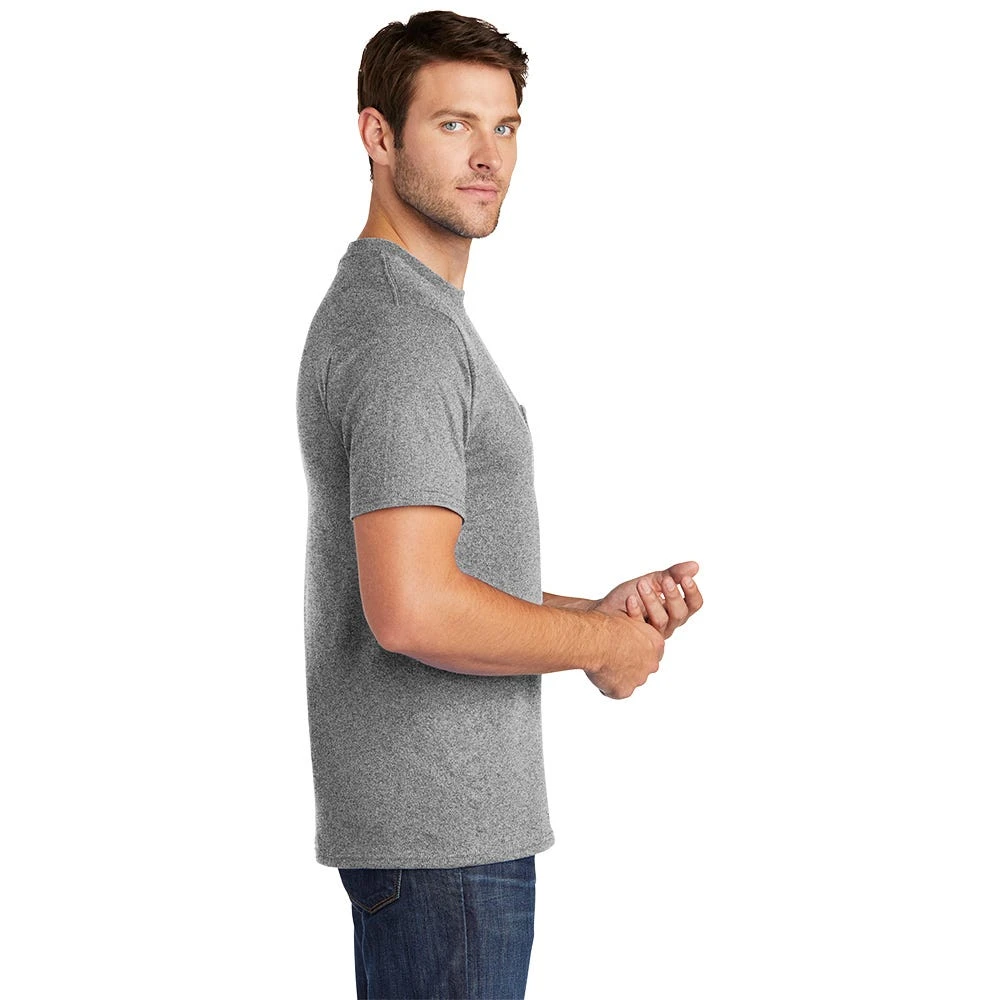 Port & Company Shirt: Men's PC54P AH Athletic Heather Core Cotton Pocket Tee 4 Port & Company Shirt: Men's PC54P AH Athletic Heather Core Cotton Pocket Tee - Image 4