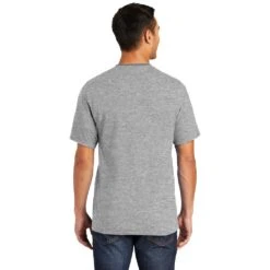Port & Company Shirts: Men's PC55 AH Athletic Heather Core Blend Tee -Workingperson Deals Shirts Store pc55 athleticheather model back