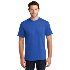 Port & Company Shirts: Men's Royal Blue PC61 RYL Essential T-Shirt -Workingperson Deals Shirts Store pc61 royal model front