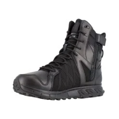 Reebok Boots: Men's RB3455 Black Soft Toe 8" Trailgrip Tactical Waterproof Insulated Side Zipper Work Boot -Workingperson Deals Shirts Store rb3455 03edit