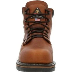 Rocky Boots: Men's RKK0362 Brown Ironclad USA Made Steel Toe Met Guard Waterproof Work Boot -Workingperson Deals Shirts Store rkk0362 3 large