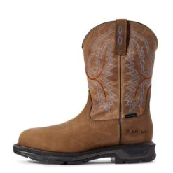 Ariat Boots: Men's 10031474 Distressed Brown WorkHog XT Waterproof Work Boot -Workingperson Deals Shirts Store s20 mns work couto 10031474 side