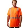 Ariat Rebar Workwear: Men's 10039195 Hi-Vis Orange ANSI T-Shirt