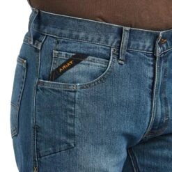Ariat Rebar Jeans: Men's 10039288 Edgewood Rebar M5 Basic Stackable Straight Leg Jeans -Workingperson Deals Shirts Store s22 mns work 10039288 detail01
