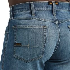 Ariat Rebar Jeans: Men's 10039288 Edgewood Rebar M5 Basic Stackable Straight Leg Jeans -Workingperson Deals Shirts Store s22 mns work 10039288 detail02