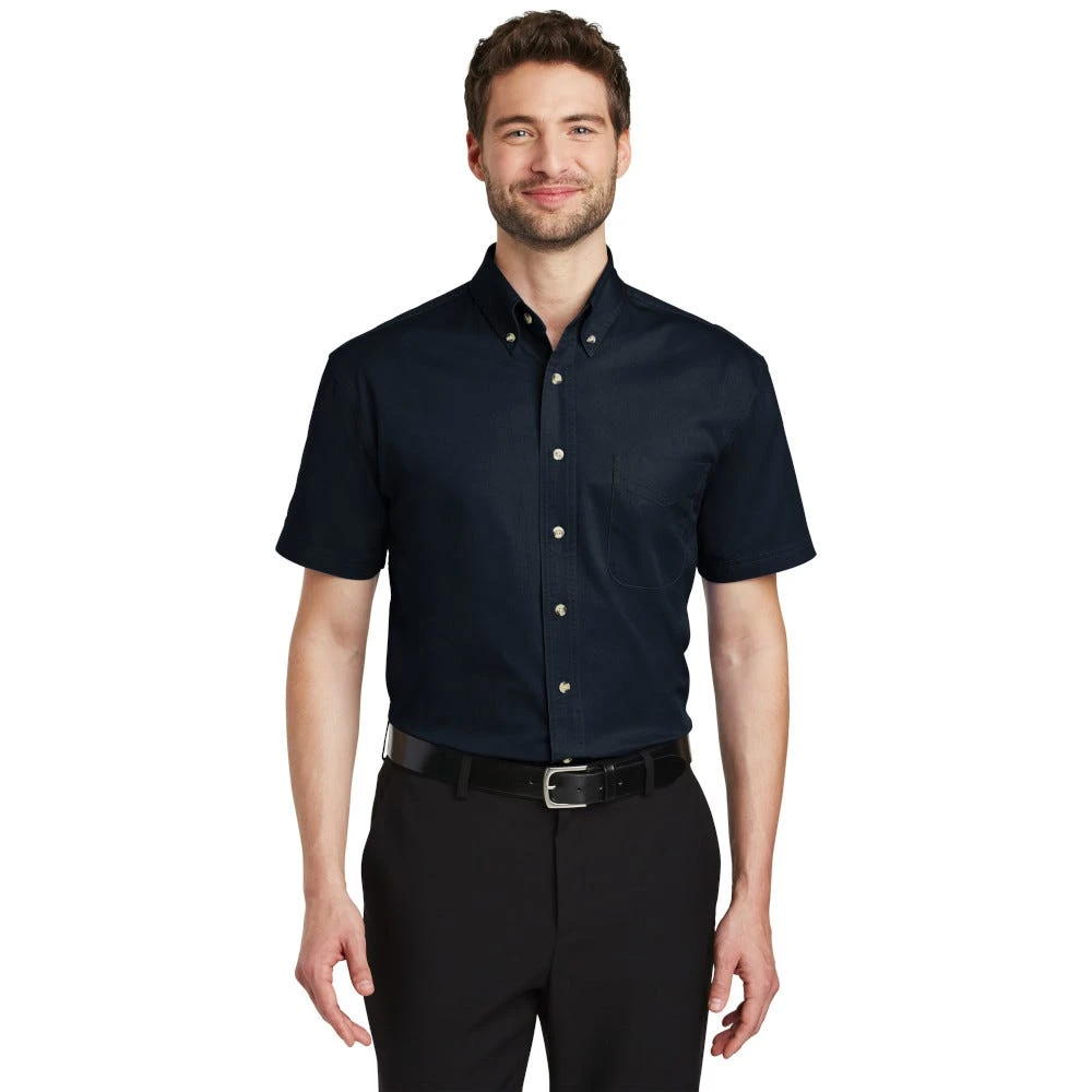 Port Authority Shirts: Men's Classic Navy S500T CNV Short Sleeve Twill Shirt 2 Port Authority Shirts: Men's Classic Navy S500T CNV Short Sleeve Twill Shirt - Image 2