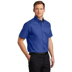 Port Authority Shirts: Men's Royal Blue Short Sleeve Shirt S508 RYL -Workingperson Deals Shirts Store s508 royalclassicnavy model 3q