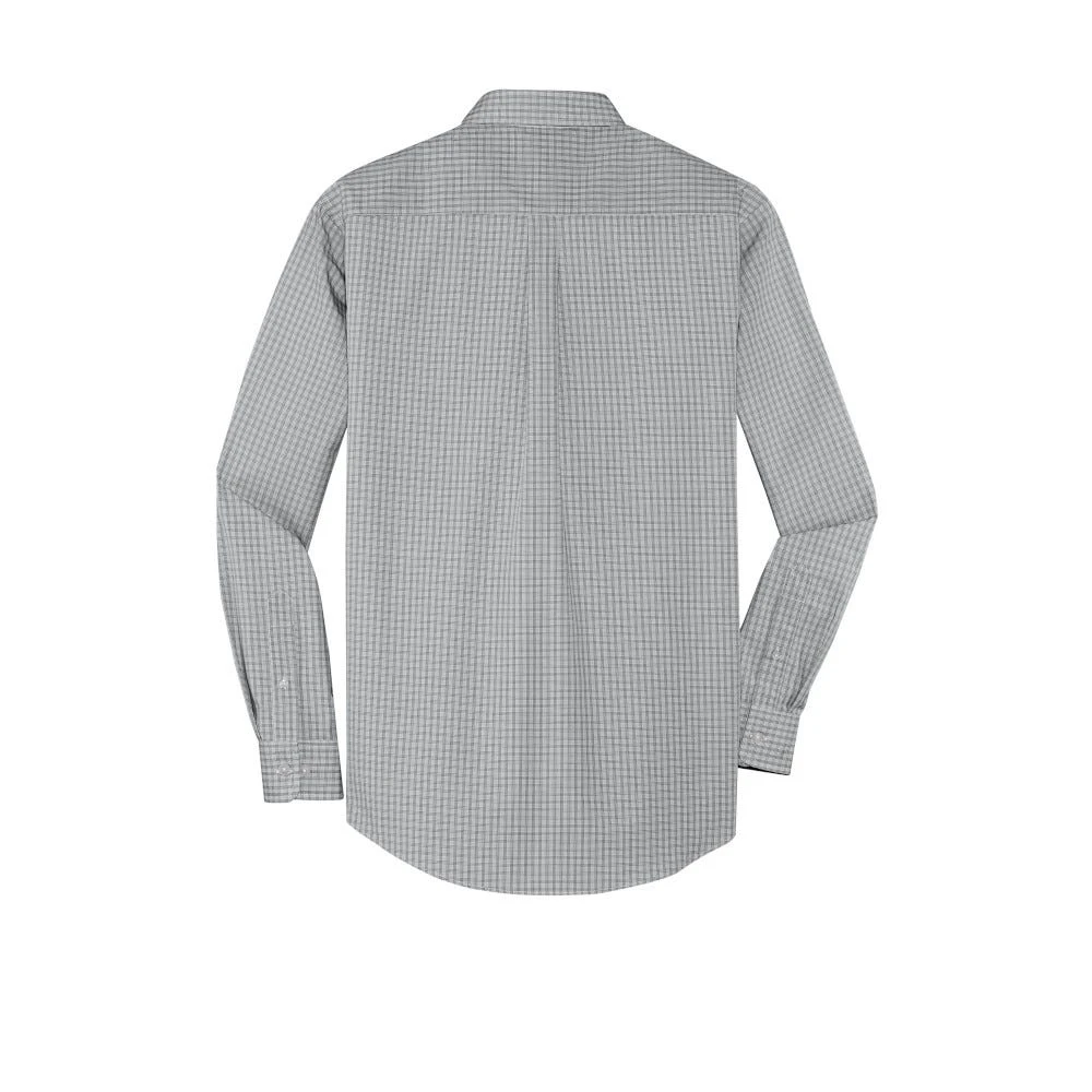 Port Authority Shirt: Men's S639 CHR Charcoal Plaid Pattern Easy Care Shirt 2 Port Authority Shirt: Men's S639 CHR Charcoal Plaid Pattern Easy Care Shirt - Image 2