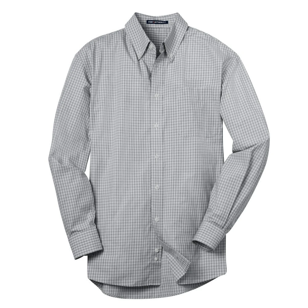 Port Authority Shirt: Men's S639 CHR Charcoal Plaid Pattern Easy Care Shirt 1 Port Authority Shirt: Men's S639 CHR Charcoal Plaid Pattern Easy Care Shirt