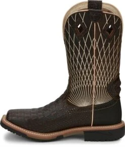 Justin Boots: Men's SE4833 Brown Composite Square Toe Derrickman Cowboy Work Boot -Workingperson Deals Shirts Store se4833 617x563 instep
