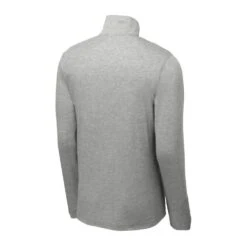 Sport-Tek Pullover: Men's ST407LGH Light Grey Heather Solid PosiCharge Tri-Blend Wicking 1/4-Zip Pullover -Workingperson Deals Shirts Store st407 lightgreyheather form back