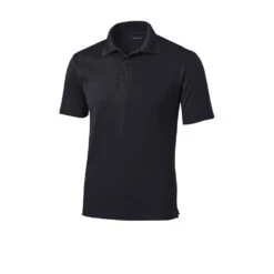 Sport-Tek Shirts: Men's ST650 BLK Black Moisture-Wicking Micropique Polo Shirt 9 Sport-Tek Shirts: Men's ST650 BLK Black Moisture-Wicking Micropique Polo Shirt -Workingperson Deals Shirts Store st650 black form front