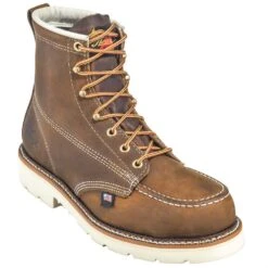 Thorogood Boots: Men's 804-4375 Brown 6-Inch USA-Made Moc EH Steel Toe Work Boots -Workingperson Deals Shirts Store thorogood 804 4375 p 01