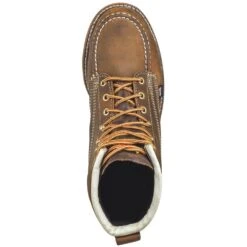 Thorogood Boots: Men's 804-4375 Brown 6-Inch USA-Made Moc EH Steel Toe Work Boots -Workingperson Deals Shirts Store thorogood 804 4375 t 01
