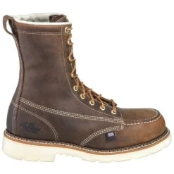 Thorogood Boots: Men's Steel Toe 804-4378 EH USA-Made Brown Work Boots -Workingperson Deals Shirts Store thorogood 804 4378 o 01 1