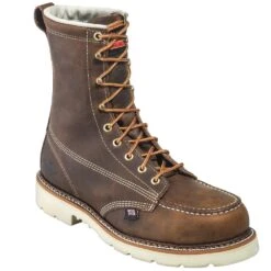 Thorogood Boots: Men's Steel Toe 804-4378 EH USA-Made Brown Work Boots -Workingperson Deals Shirts Store thorogood 804 4378 p 01