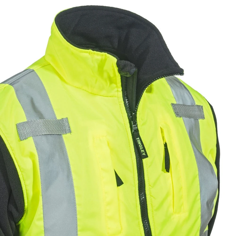 Tingley Jackets: Men's J73022 Reflective High Visibility Fleece Safety Jacket 2 Tingley Jackets: Men's J73022 Reflective High Visibility Fleece Safety Jacket - Image 2